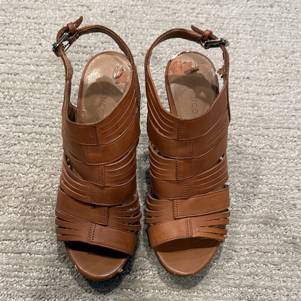 Franco Sarto Tan Strappy Sandals